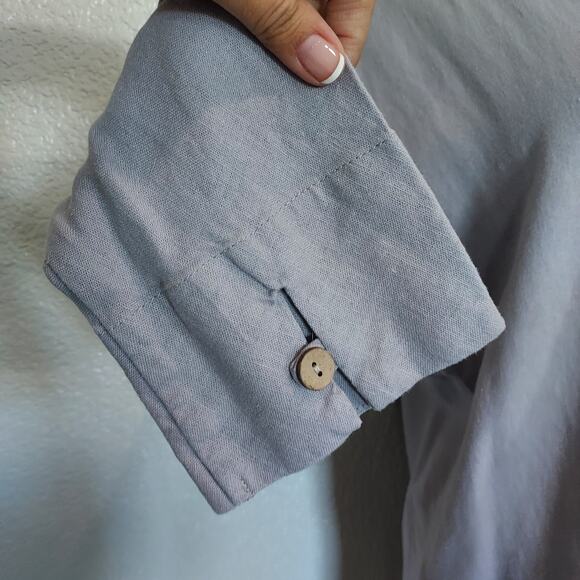 Kidoriman Linen Blend Long Sleeve Laggen Look V-Neck Size XL - Picture 8 of 12